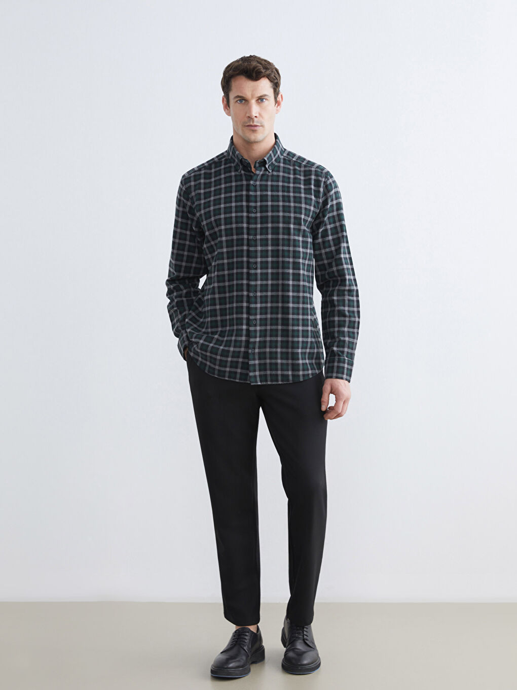 کراسی فلانێل سه‌وز پیاو-1