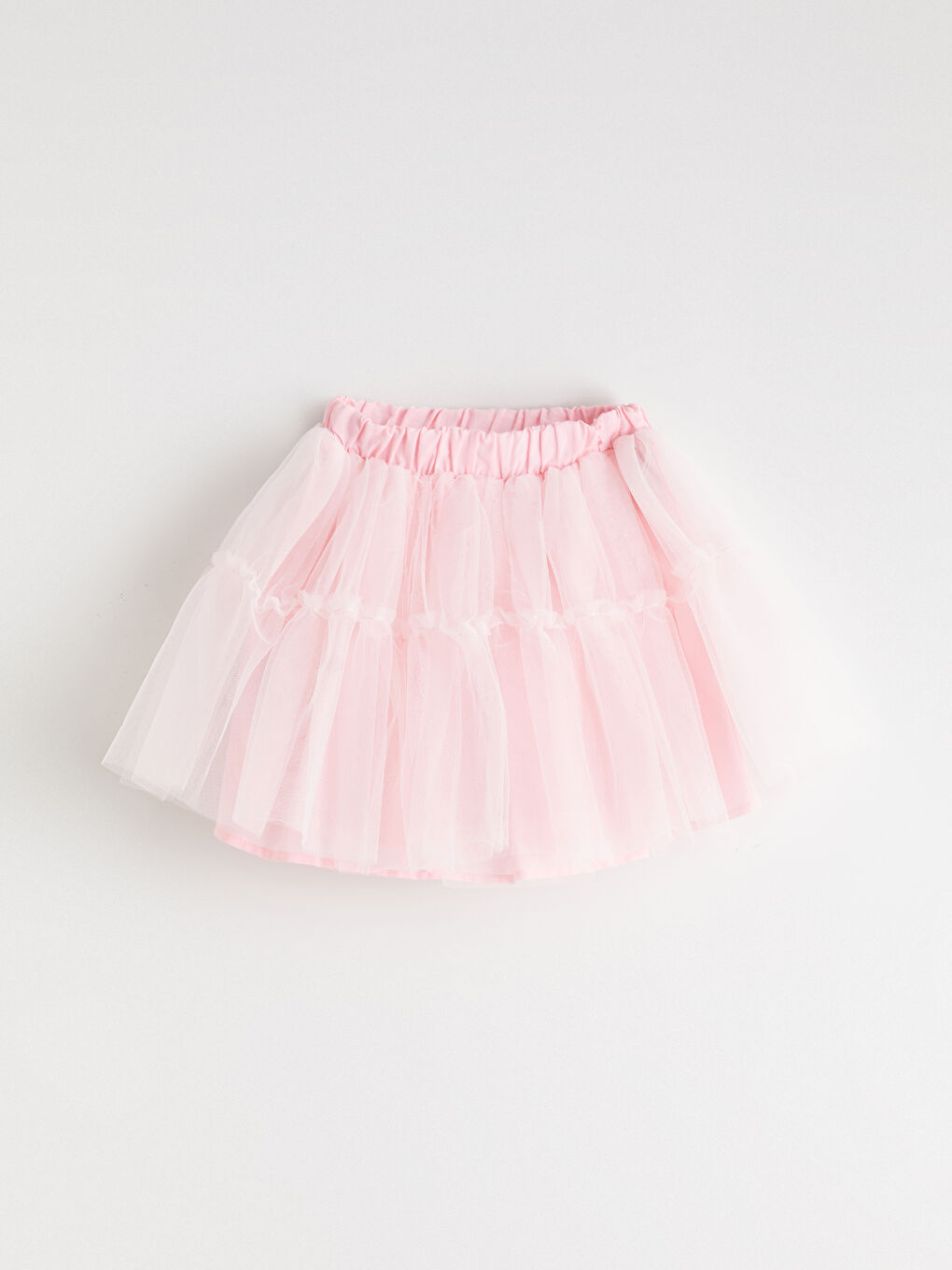 Pembe Beli Lastikli Kız Çocuk Tütülü Etek ve Külotlu Çorap 2'li-1