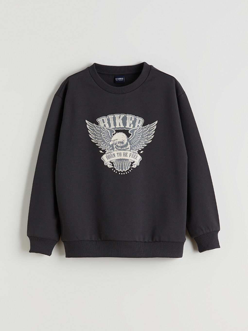 Antrasit Bisiklet Yaka Erkek Çocuk Sweatshirt