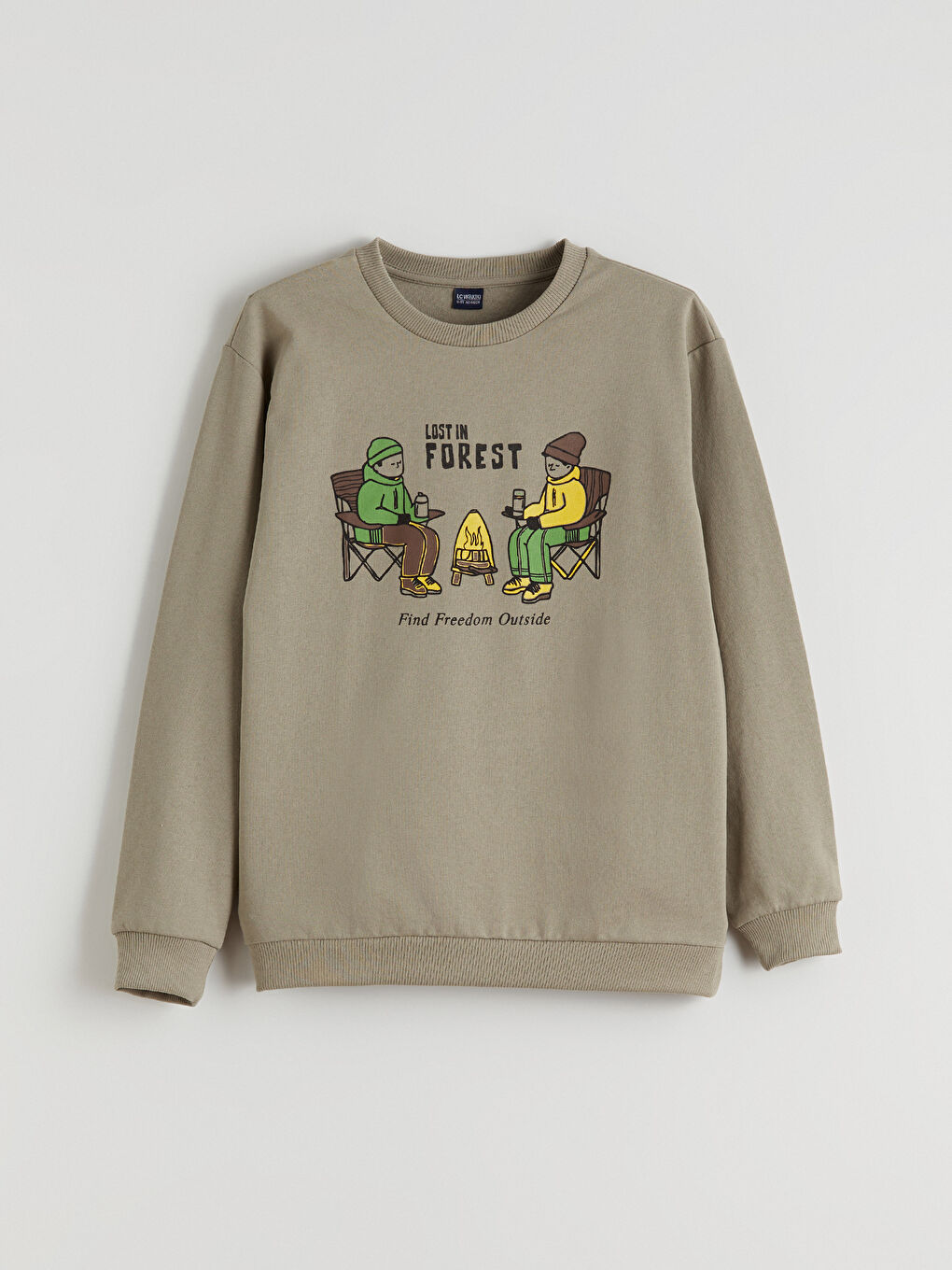Yeşil Bisiklet Yaka Erkek Çocuk Sweatshirt