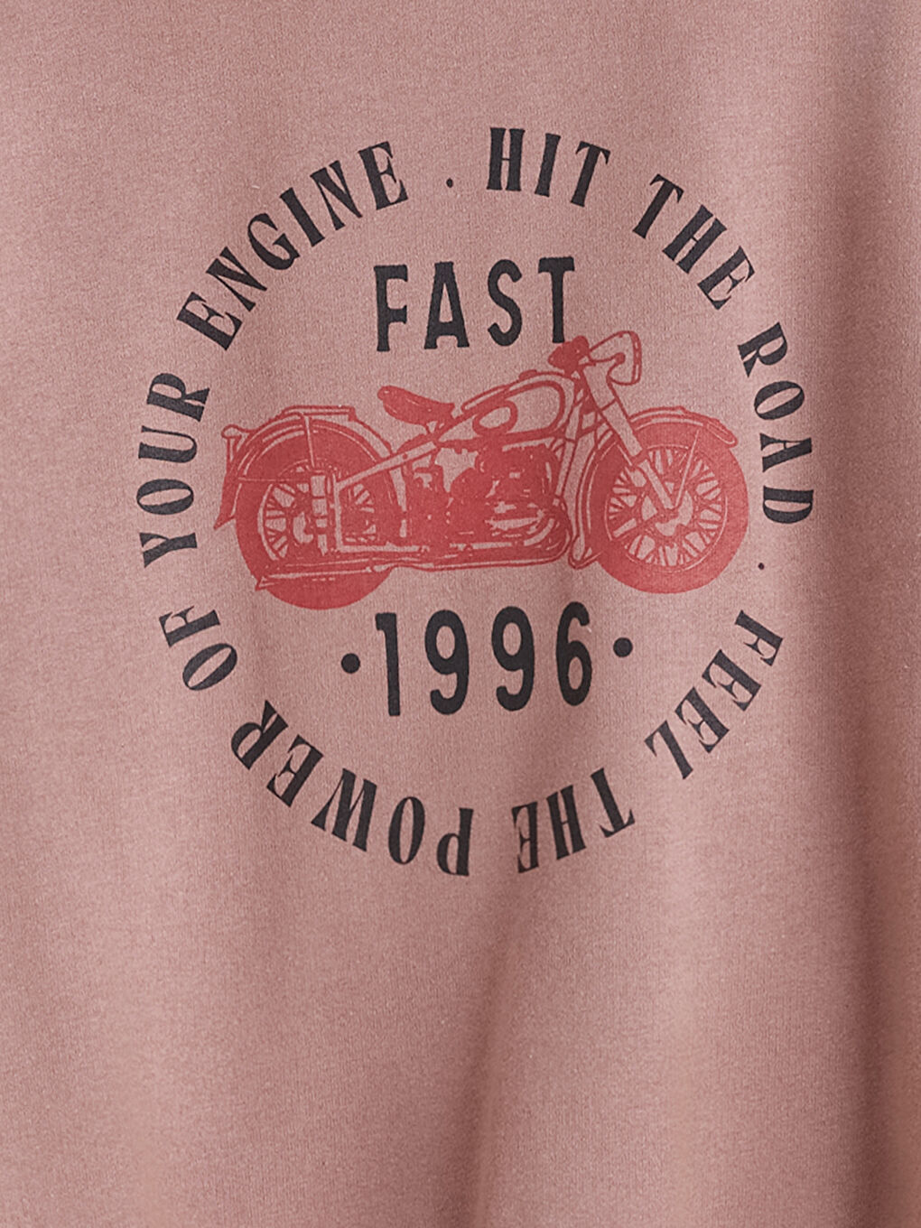 Pembe Bisiklet Yaka Erkek Çocuk Sweatshirt-2