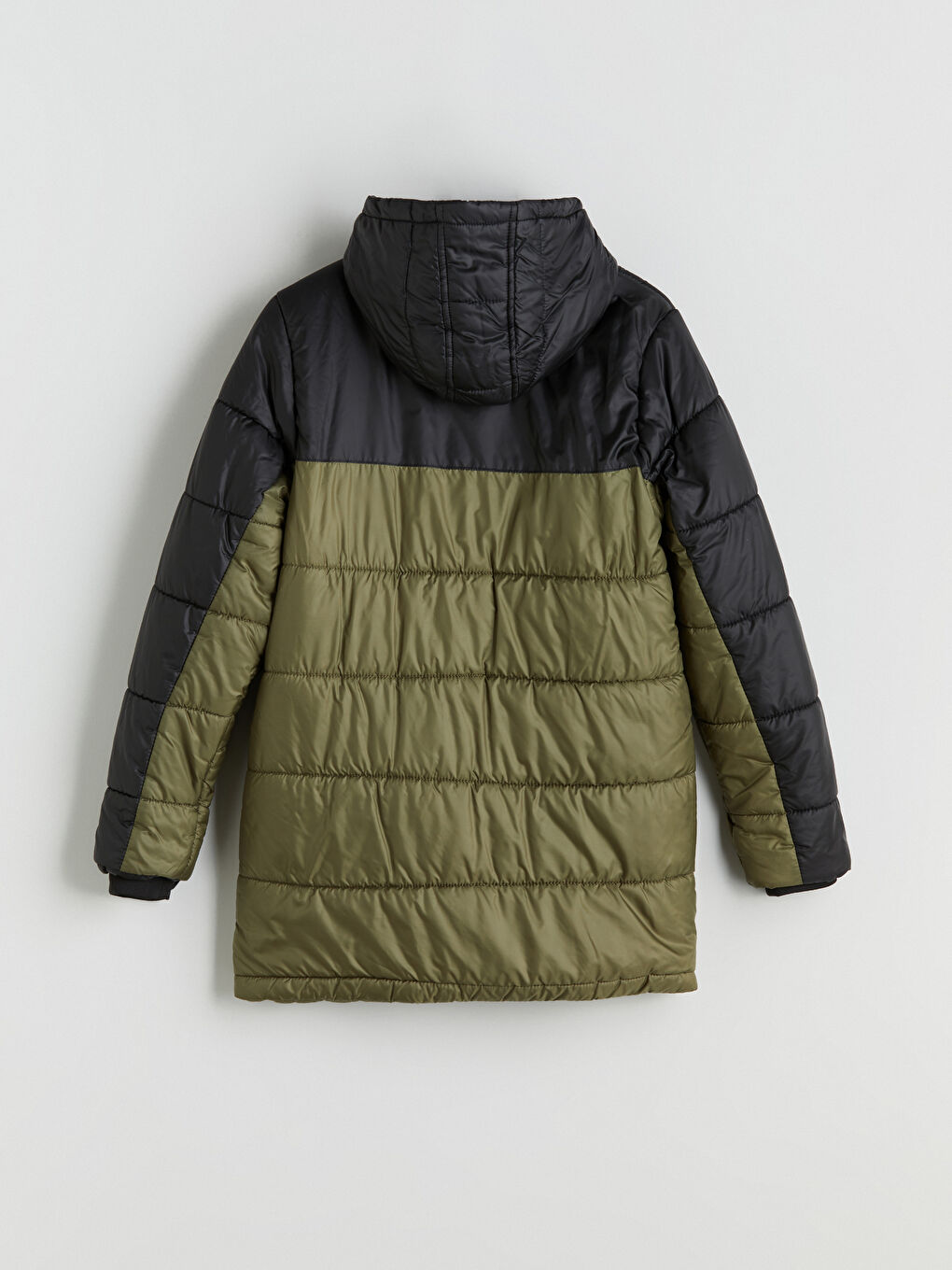 Haki Kapüşonlu Erkek Çocuk Şişme Mont-2