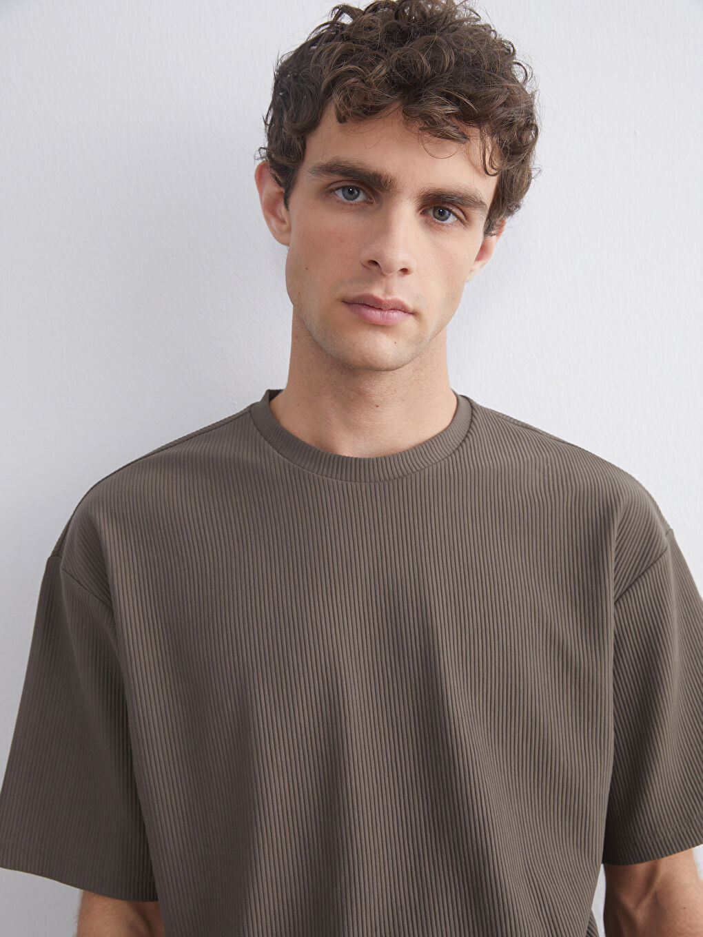 Yeşil Bisiklet Yaka Erkek Tişört-2