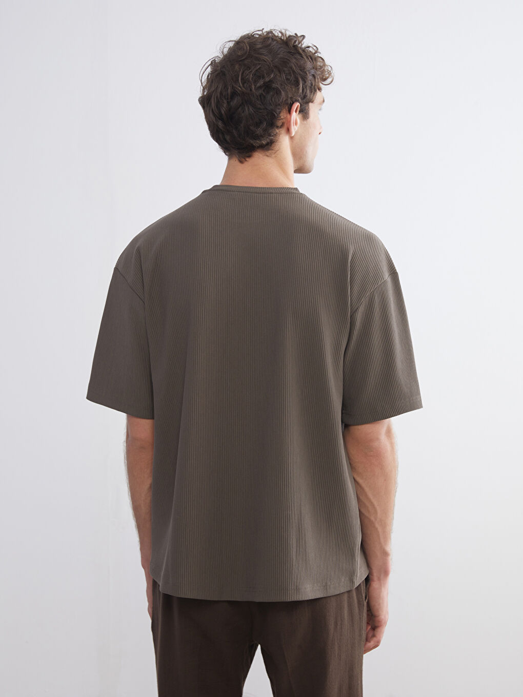 Yeşil Bisiklet Yaka Erkek Tişört-3