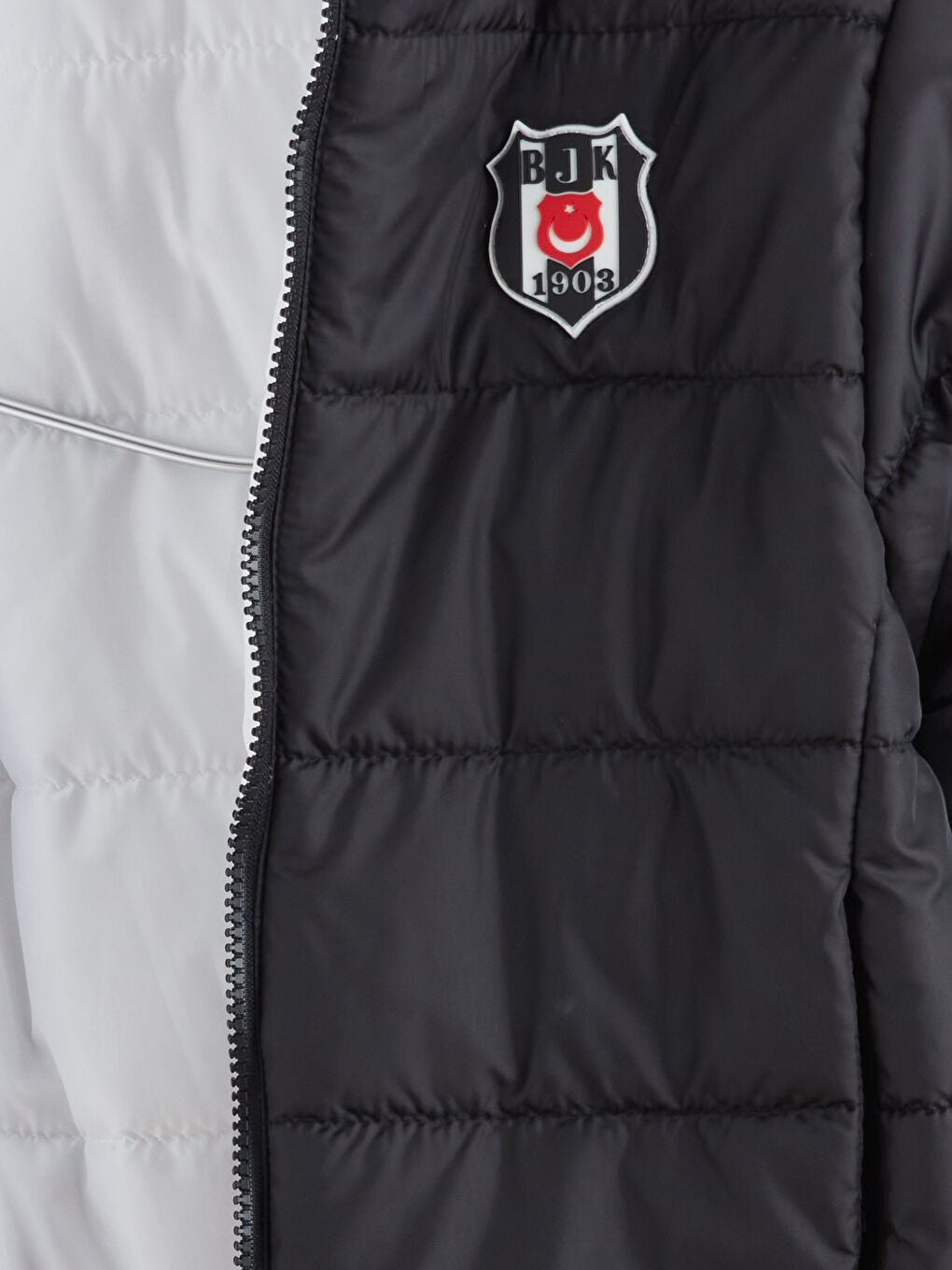 Beyaz Beşiktaş Armalı Erkek Çocuk Şişme Mont-2