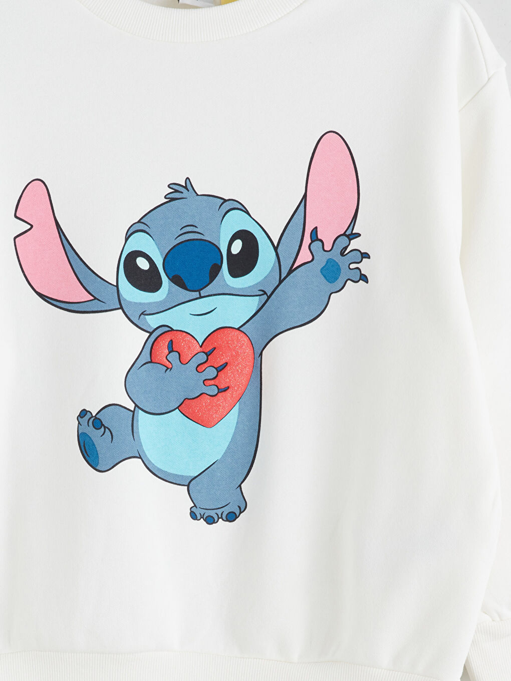 Crew Neck Stitch Printed Girls' Thick Sweatshirt-3