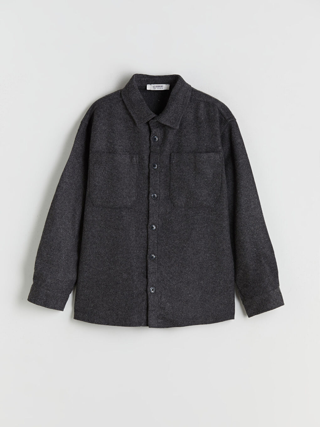 Antrasit Basic Uzun Kollu Erkek Çocuk Gömlek