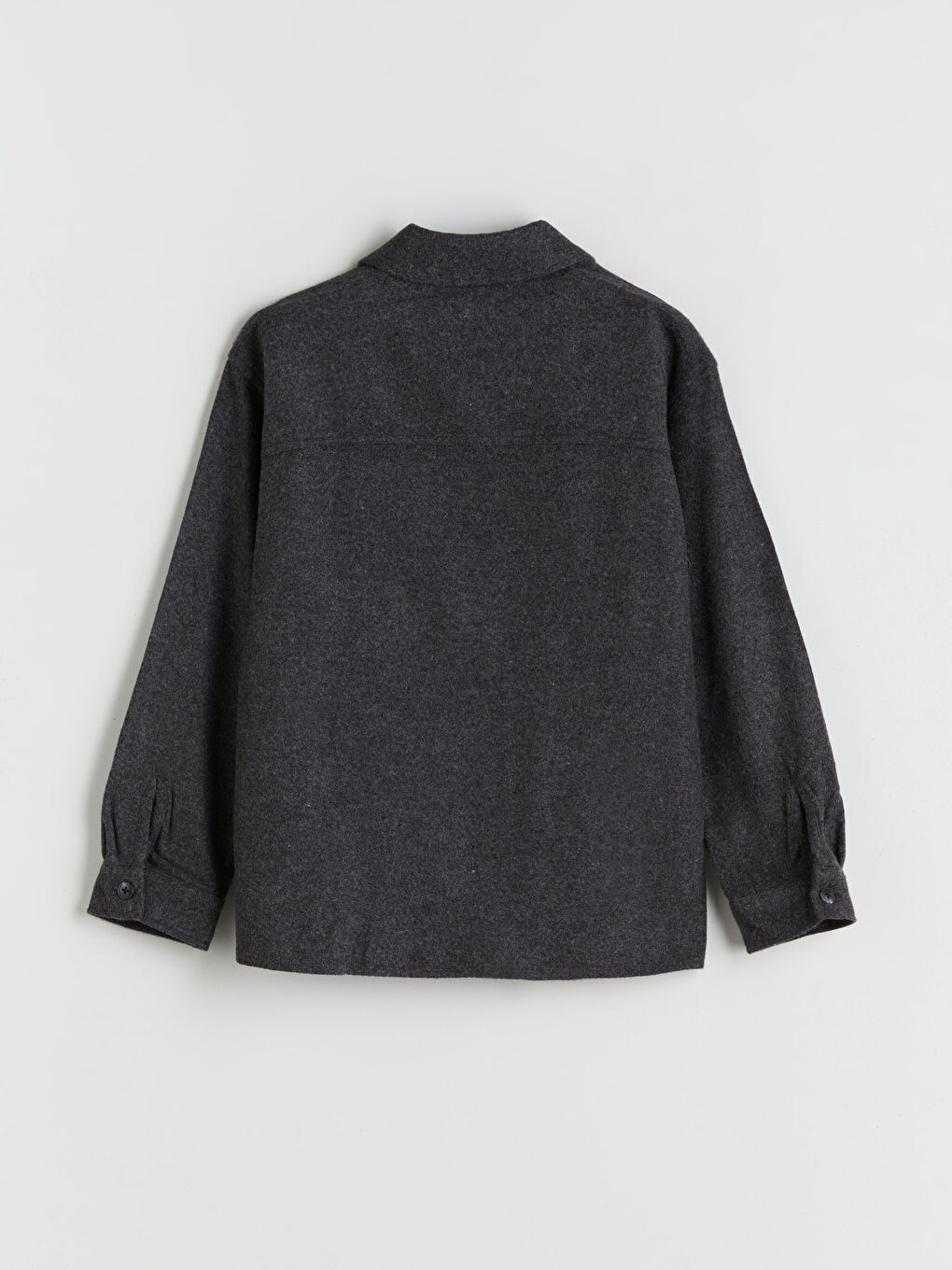 Antrasit Basic Uzun Kollu Erkek Çocuk Gömlek-1