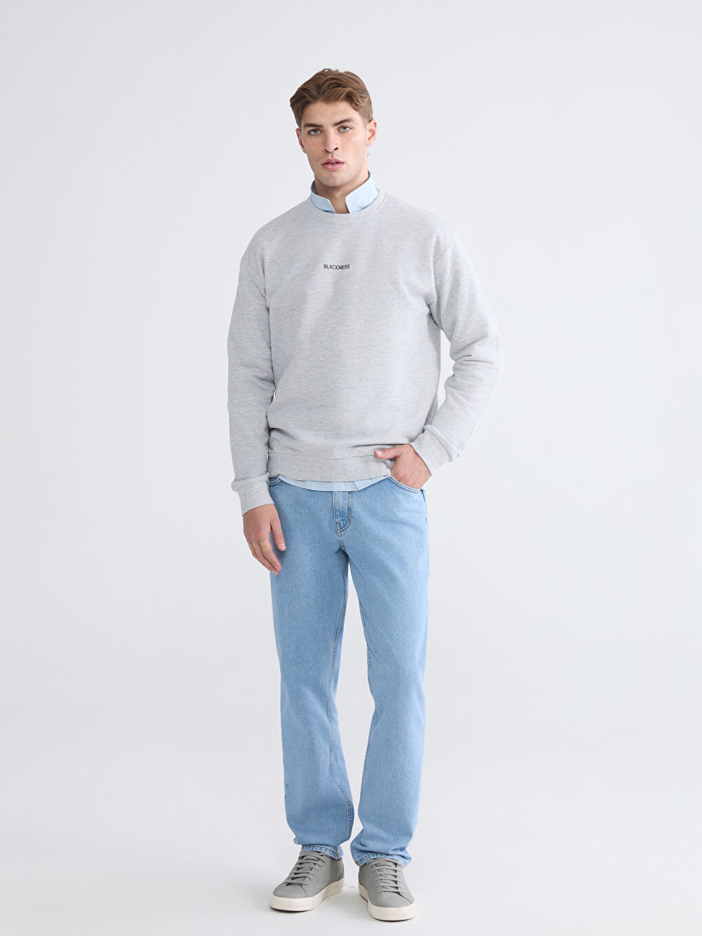 Свитшот Мужской С принтом с Круглым вырезом-1