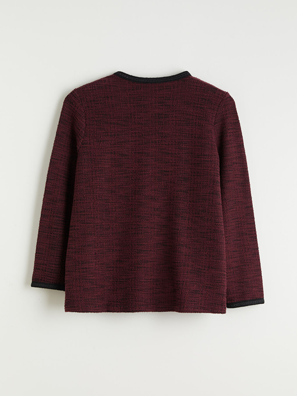 Mürdüm Bisiklet Yaka Dokulu Kadın Hırka-5