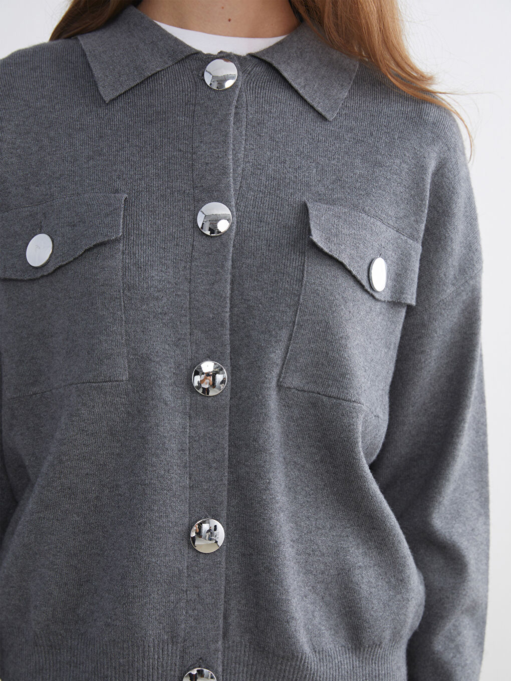 Žena SIVA Kardigan-2