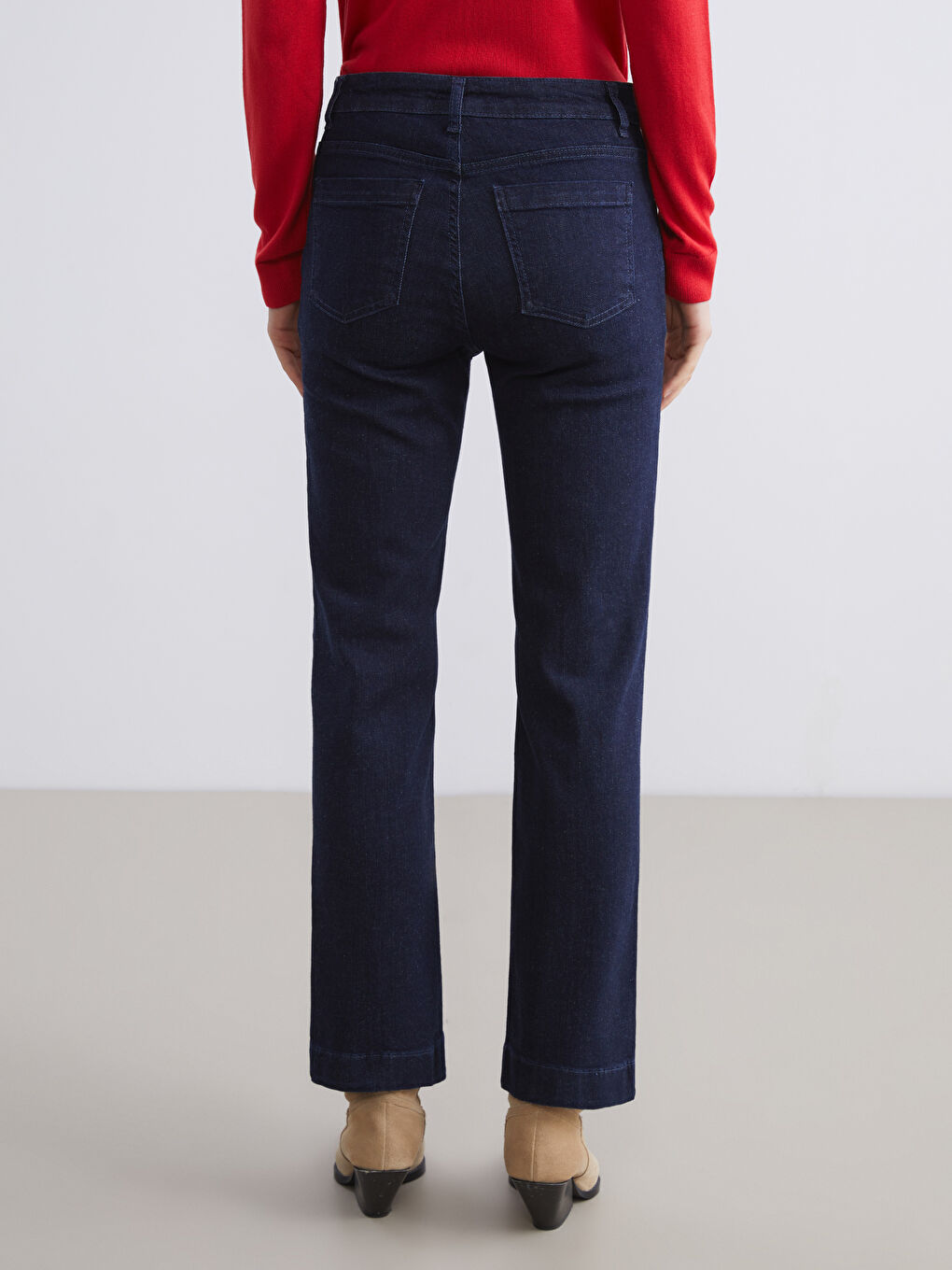 İndigo Straight Fit Kadın Jean Pantolon-3