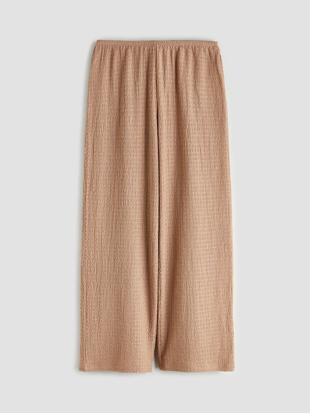 Elasticated Waist Textured Wide Leg Women's Trousers-4