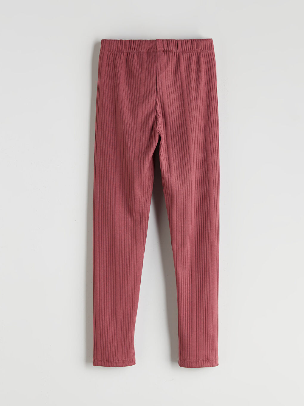 Pembe Beli Lastikli Kız Çocuk Uzun Tayt-1