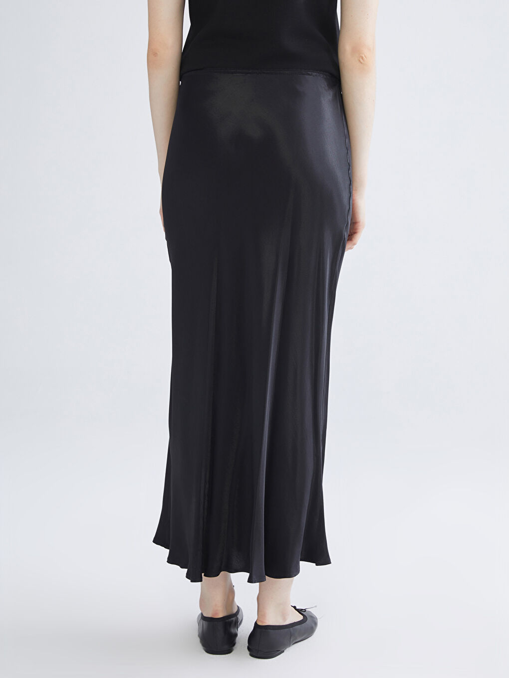 XSIDE Elastic Waist Ruffled Satin Skirt -W5J413Z8-CVL