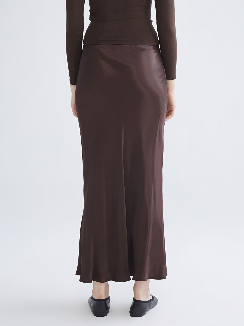 XSIDE Elastic Waist Ruffled Satin Skirt -W5J413Z8-ZKW