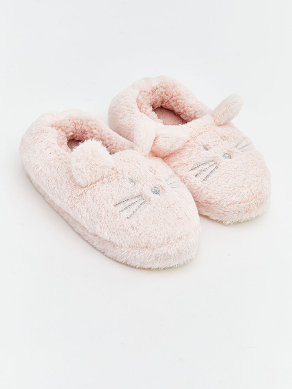 Pembe Tavşan Figürlü Pelüş Kız Bebek Ev Ayakkabısı