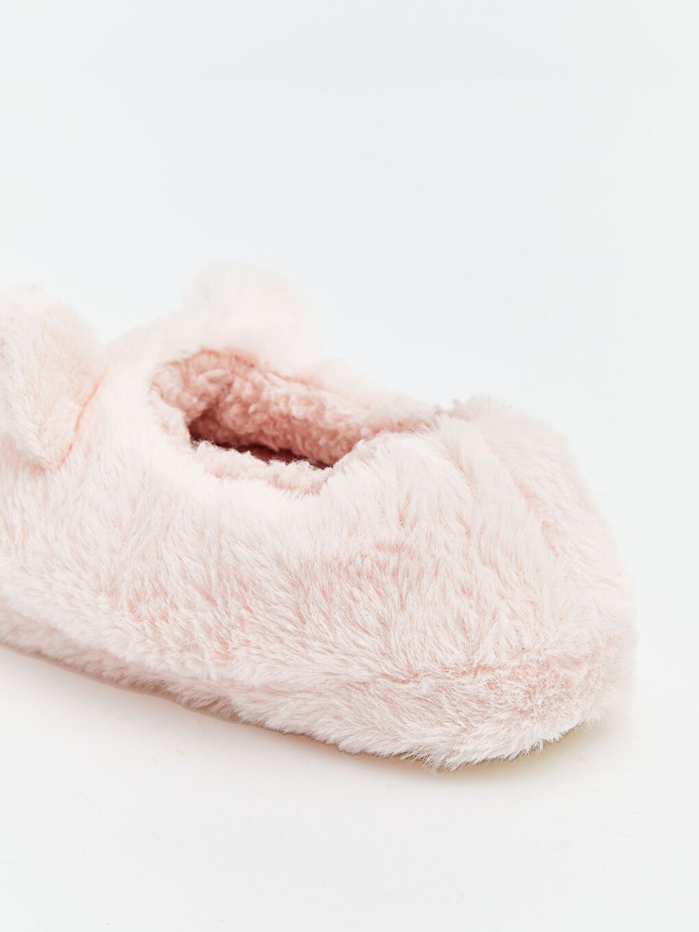 Pembe Tavşan Figürlü Pelüş Kız Bebek Ev Ayakkabısı-4