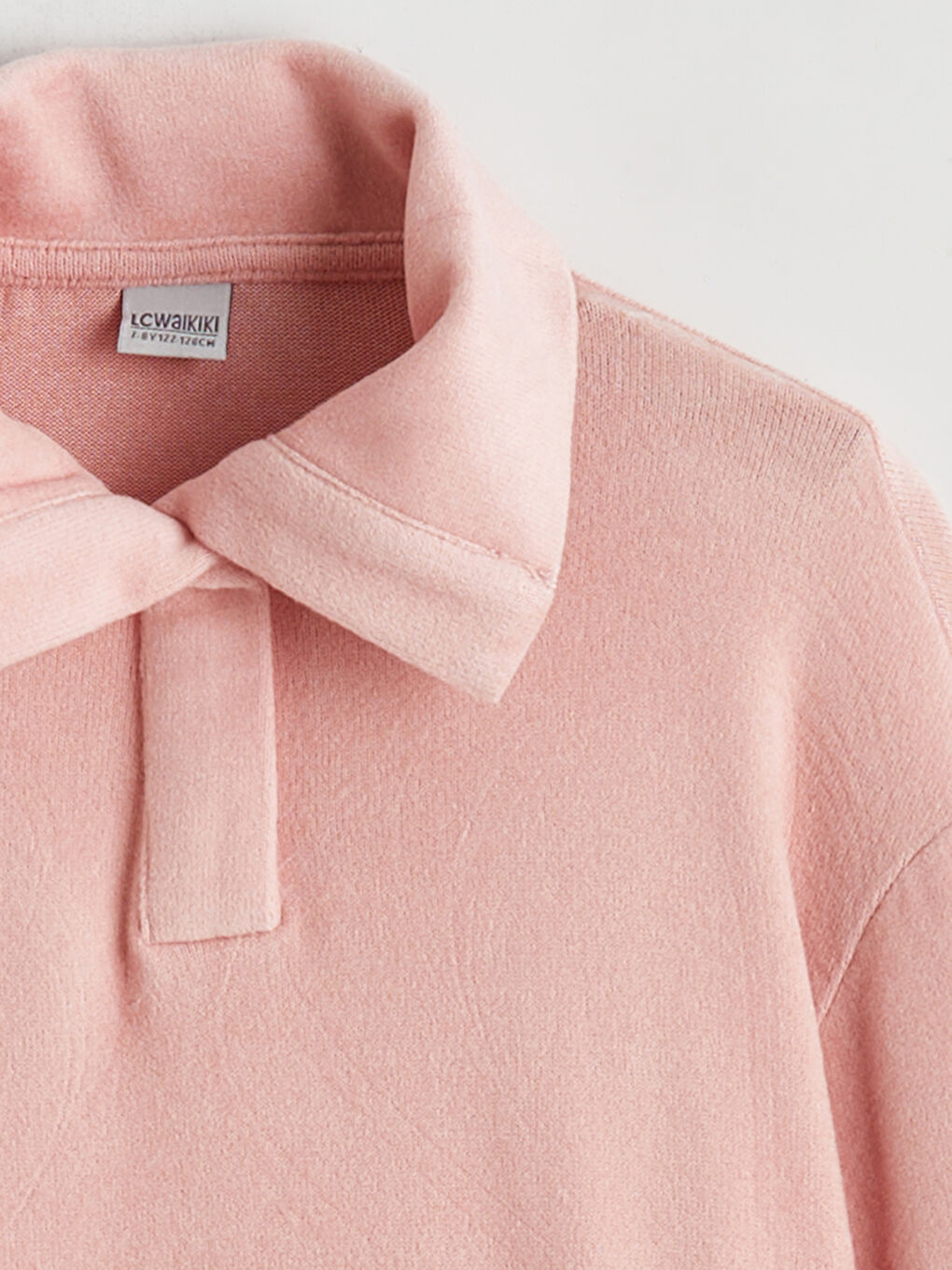 Shirt Collar Girls' Sweatshirt and Sweatpants-2