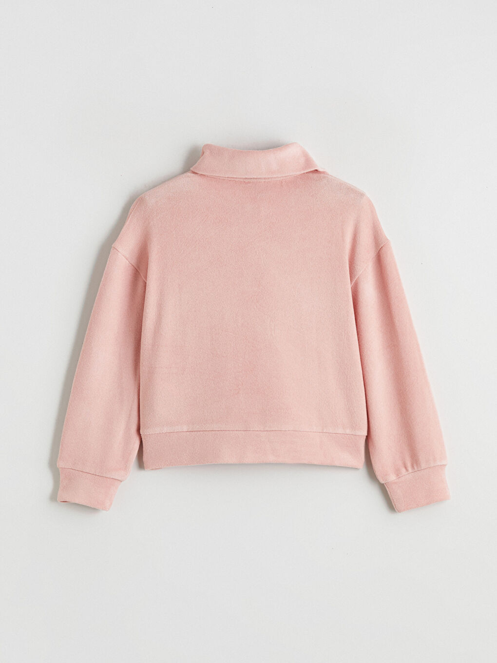 Shirt Collar Girls' Sweatshirt and Sweatpants-3