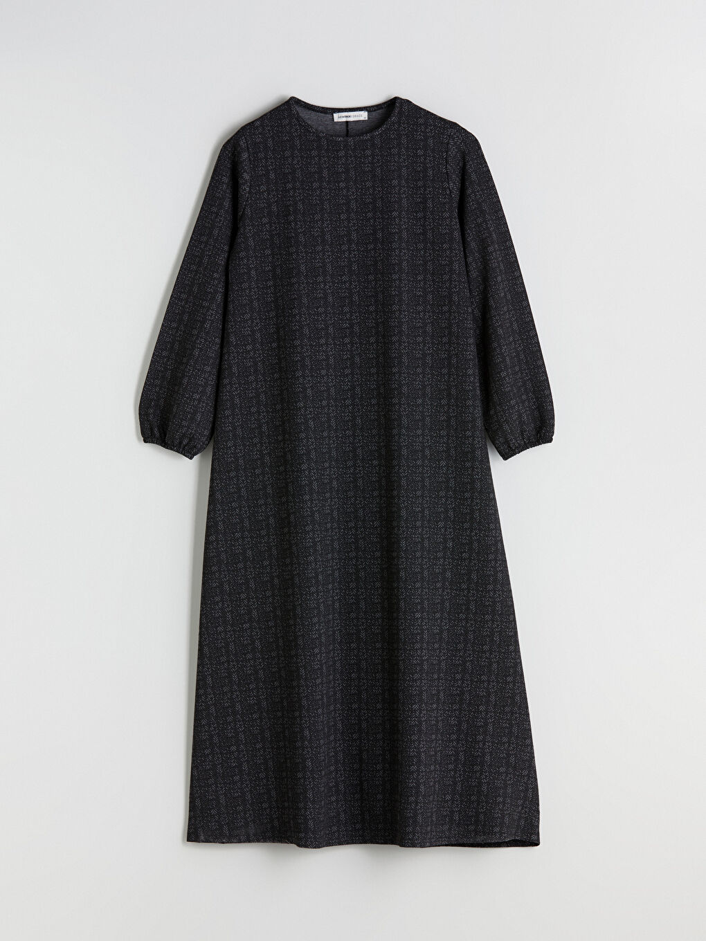 Crew Neck Patterned Dress-4