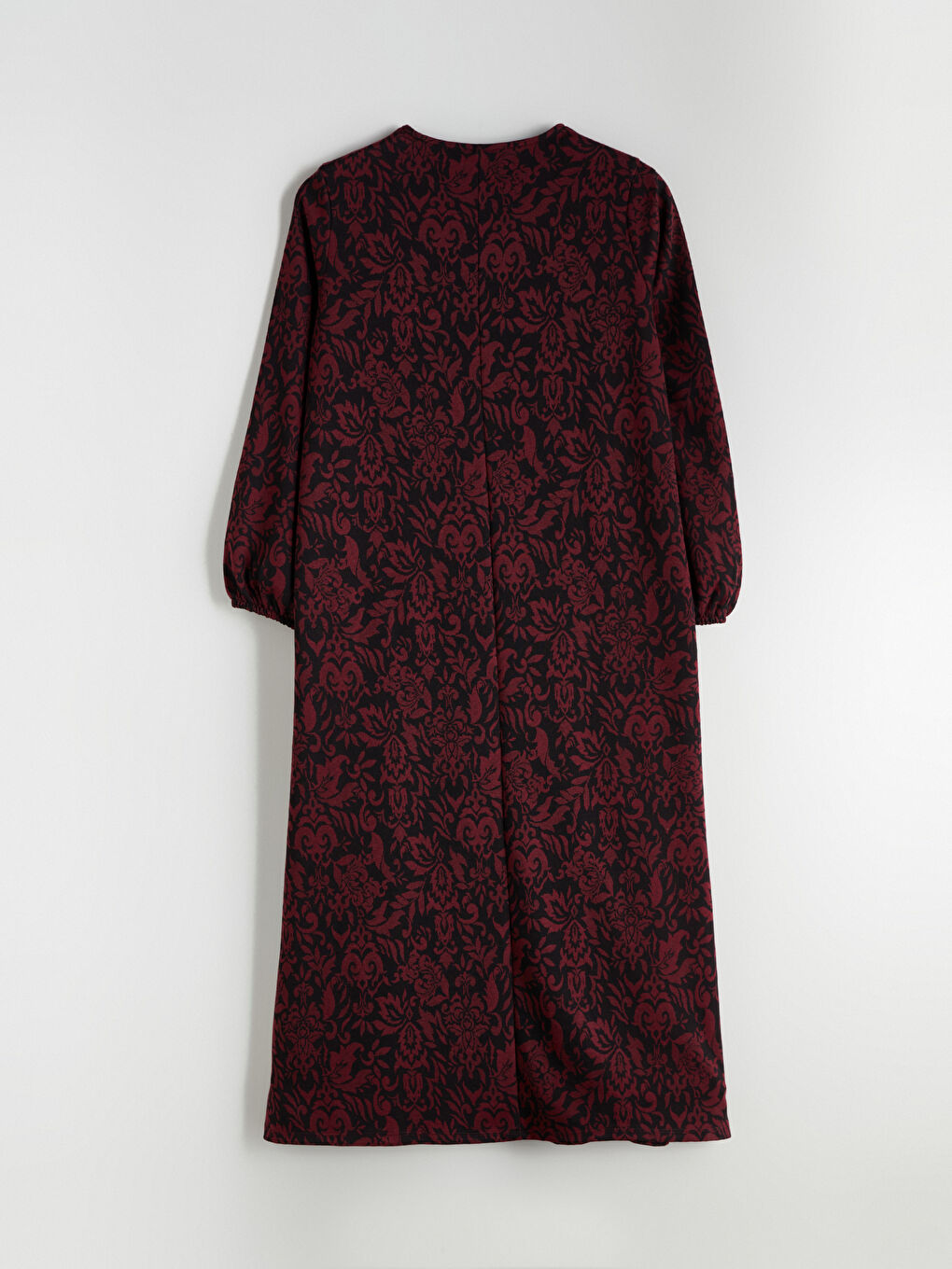 Plus Size Crew Neck Patterned Dress-9