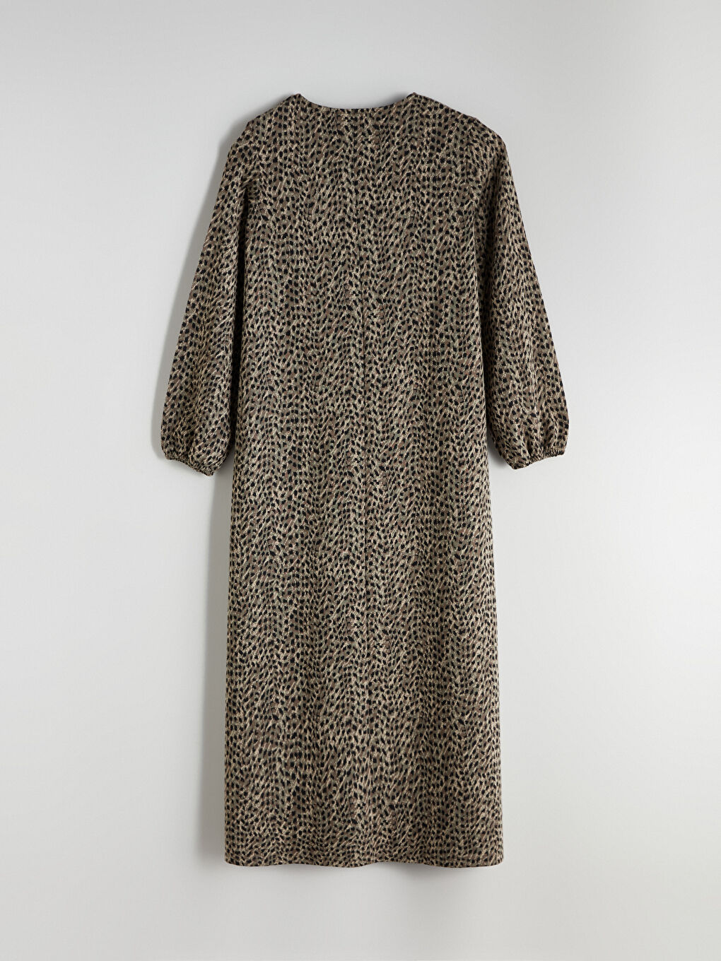 Plus Size Crew Neck Patterned Dress-9