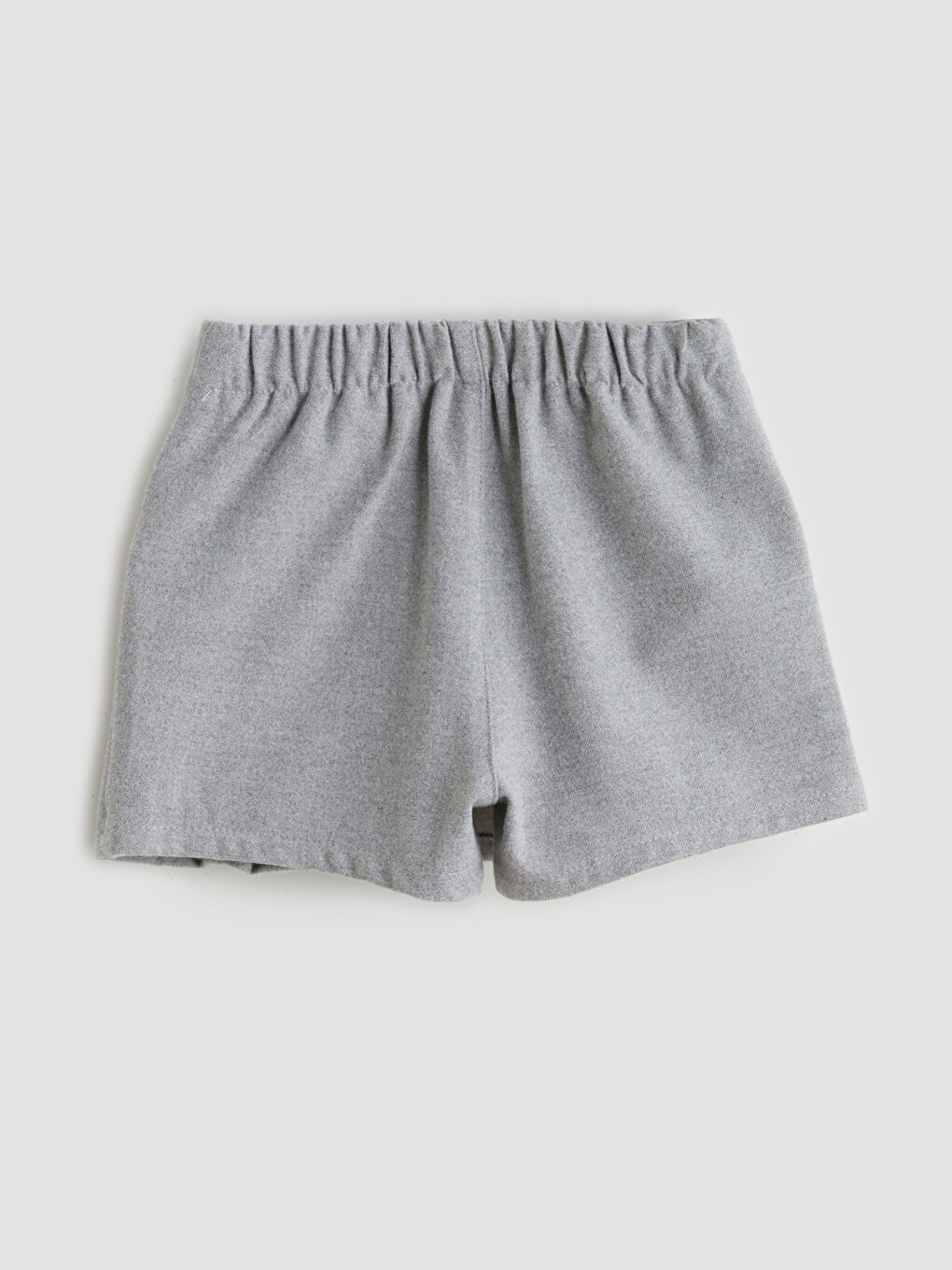 Gri Beli Lastikli Pileli Kız Çocuk Şort Etek-1