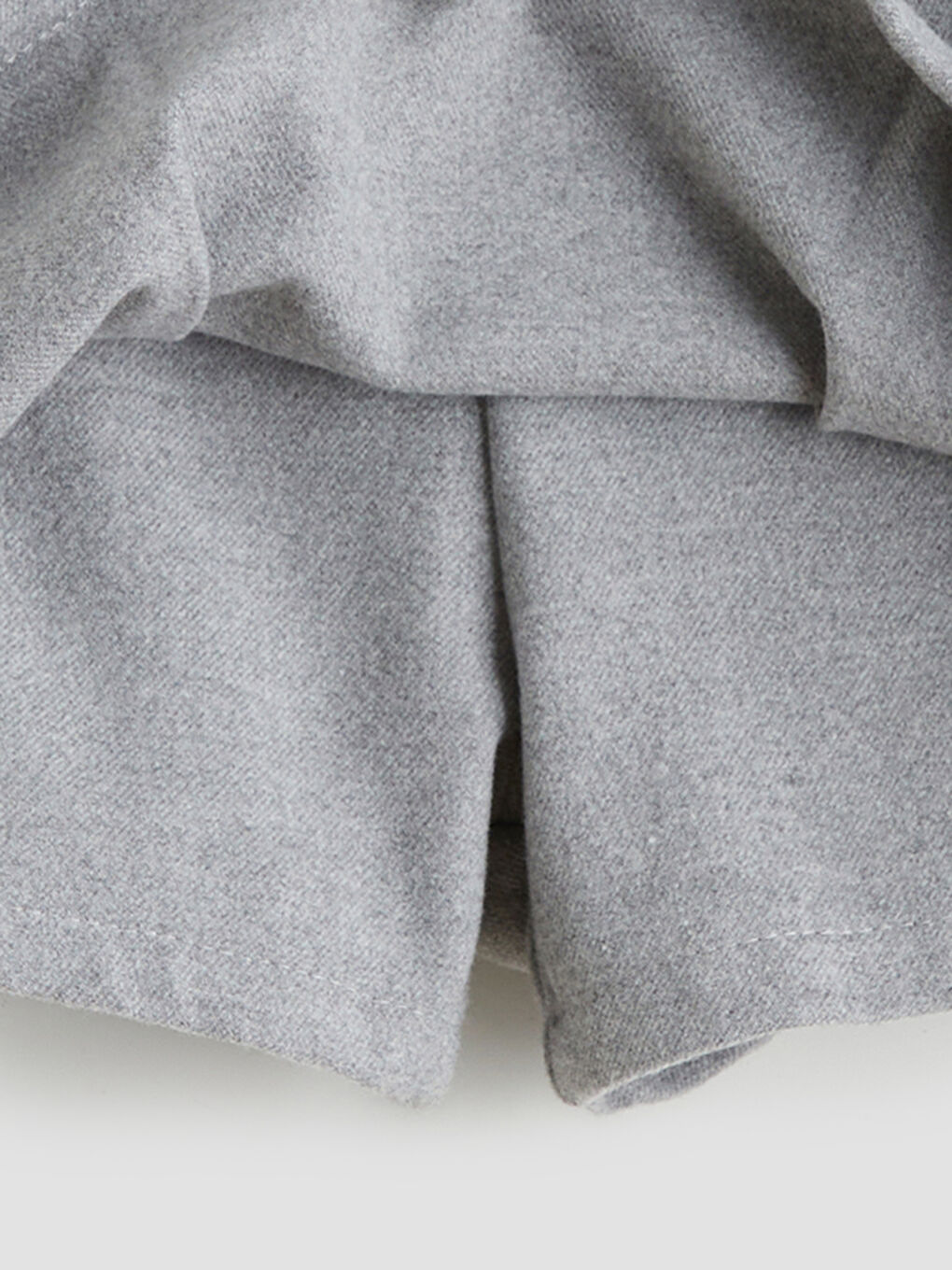 Gri Beli Lastikli Pileli Kız Çocuk Şort Etek-3