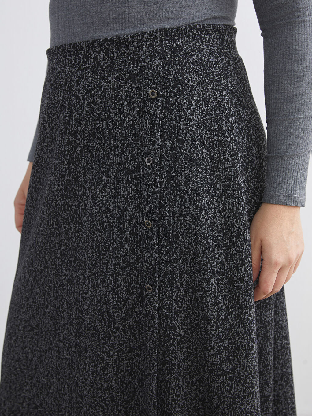 Elasticated Waist Patterned Skirt-2