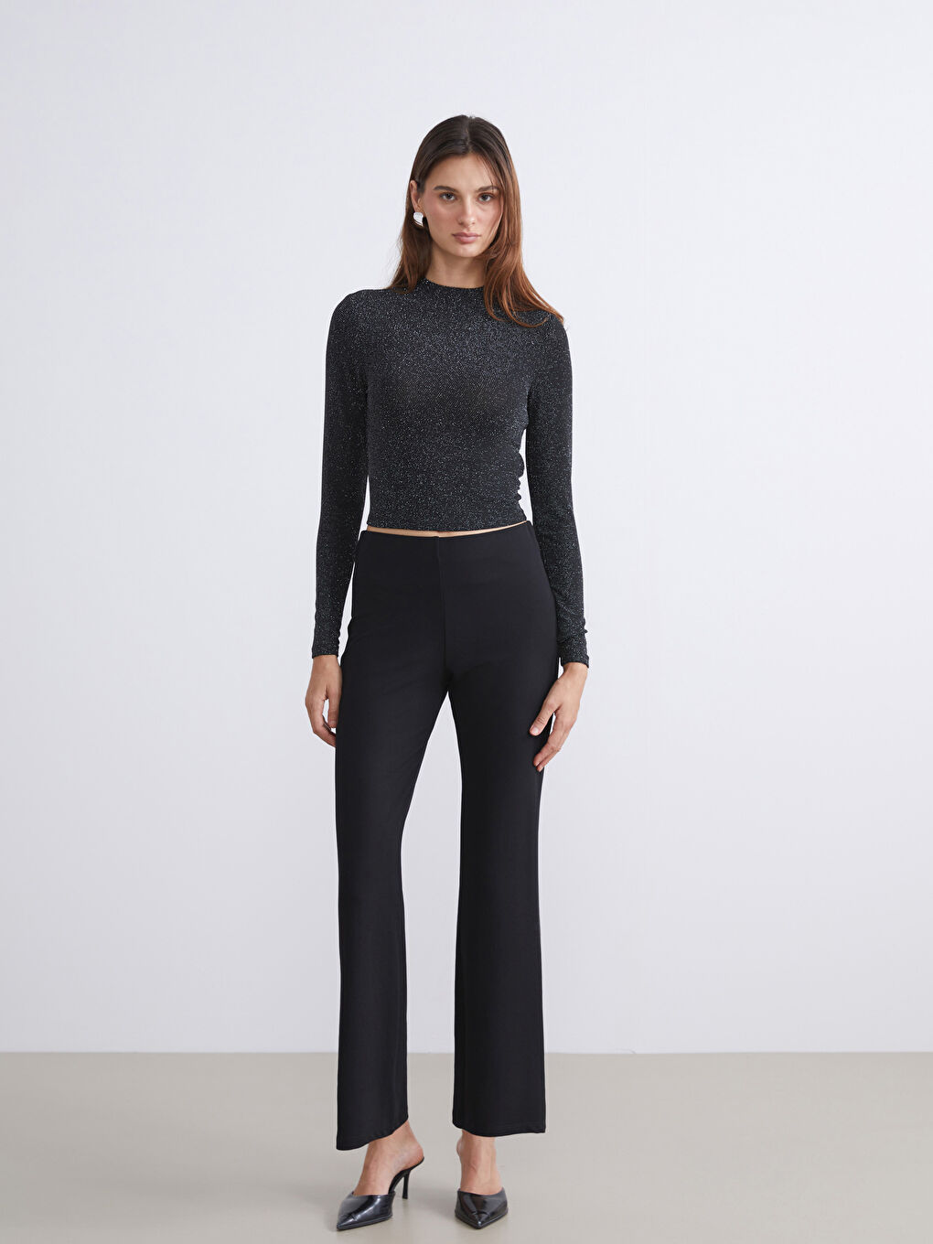Plus Size Skinny Fit Flared Women's Trousers