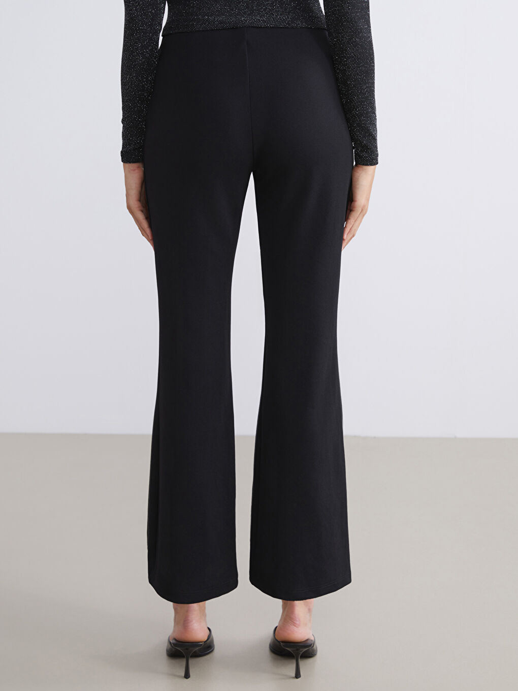 Plus Size Skinny Fit Flared Women's Trousers-4