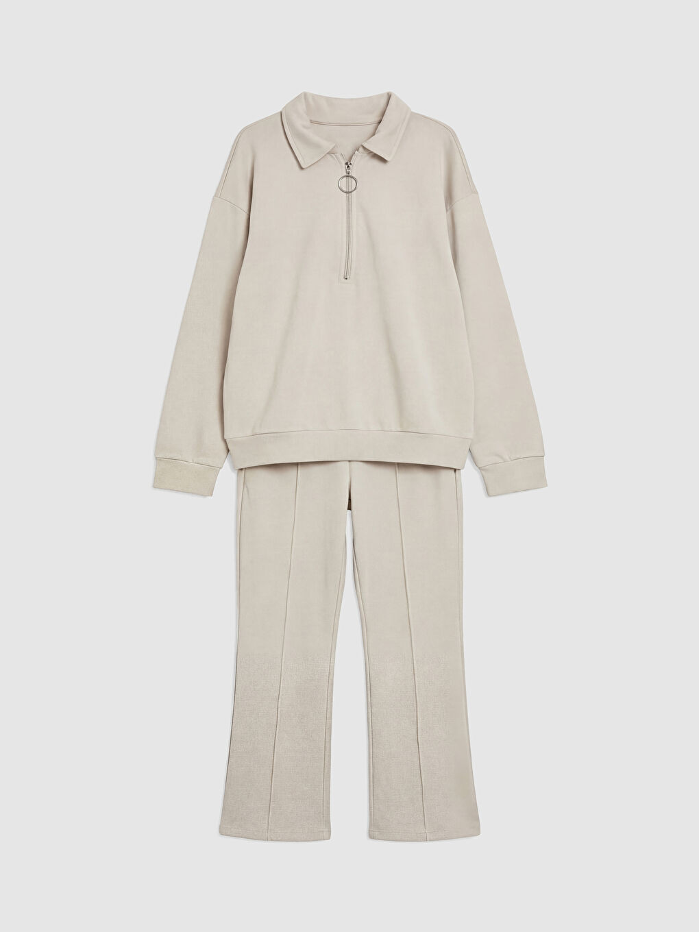 Polo Neck Girls' Sweatshirt and Tracksuit Bottoms