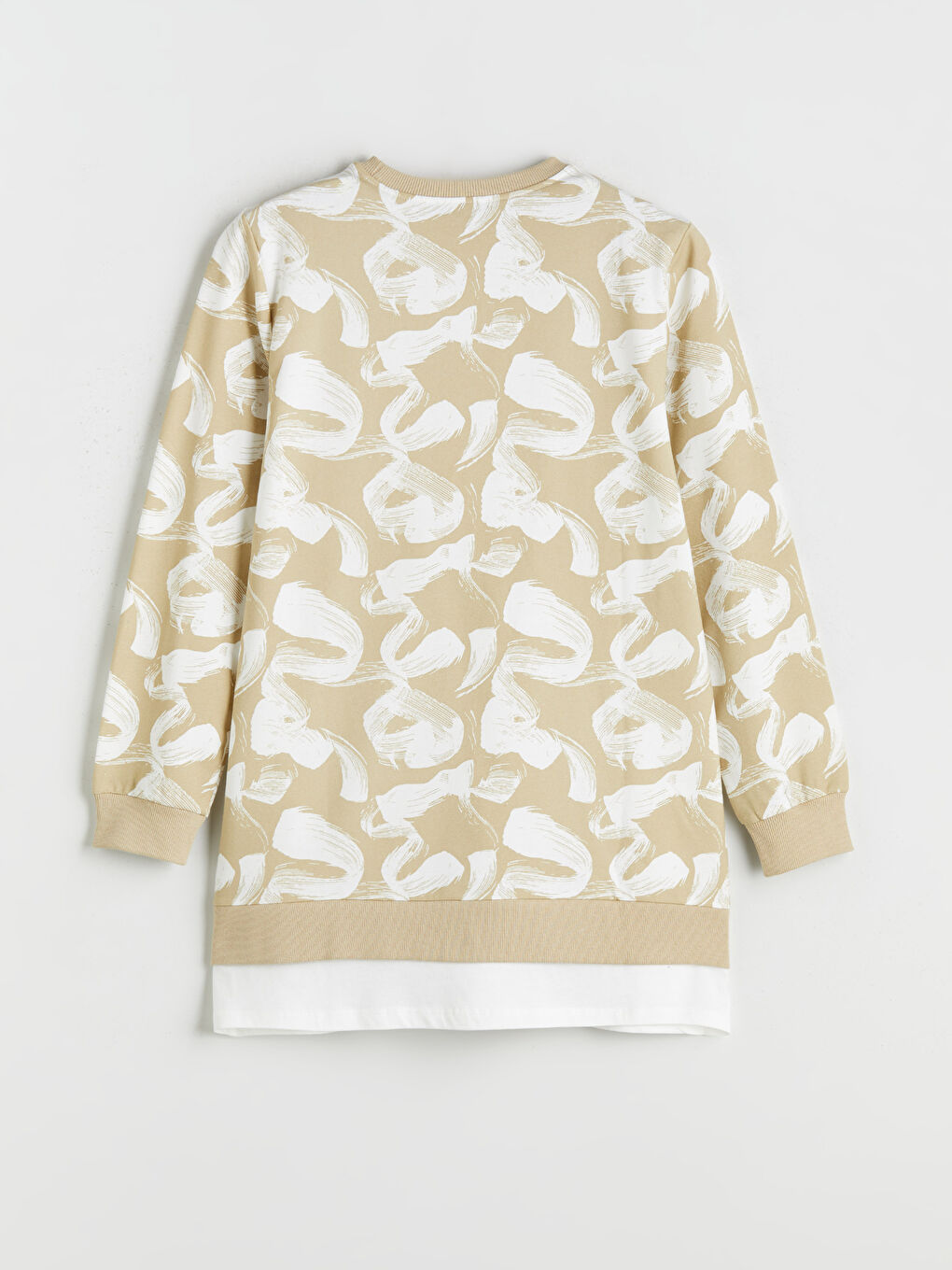 Yeşil Desenli Oversize Kadın Sweatshirt Tunik-7