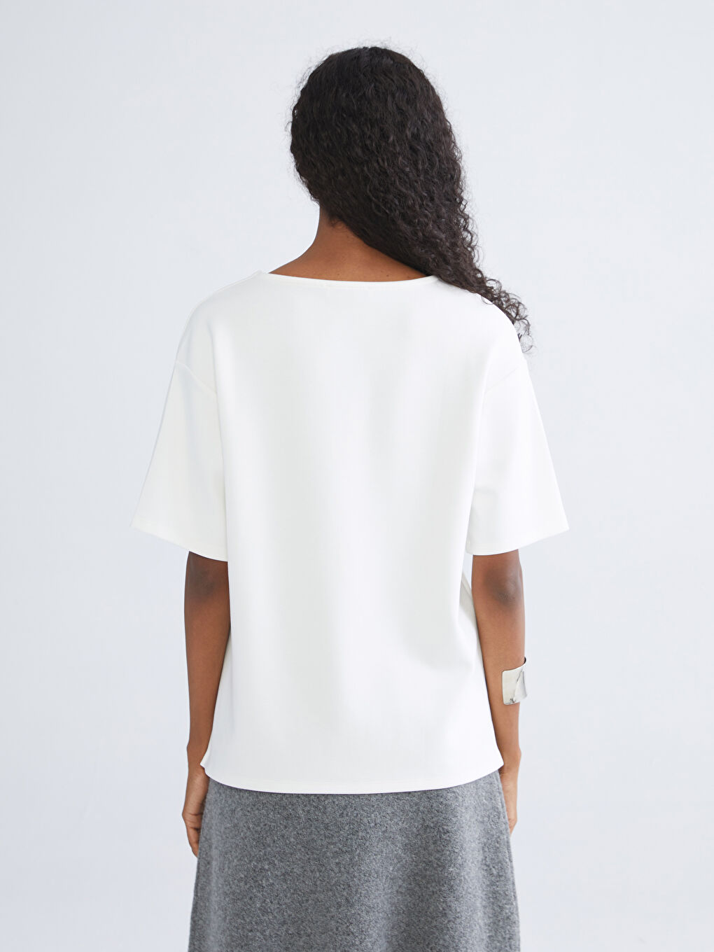 LCW Vision V Neck Women's T-Shirt -W5J458Z8-R9J