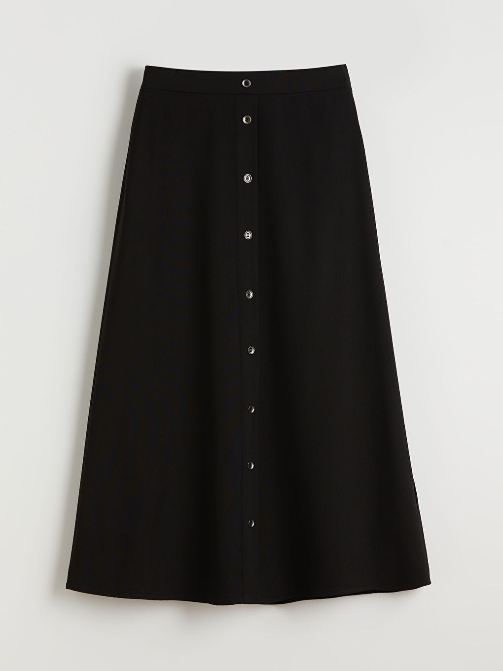 Button Detailed A-Line Skirt-4
