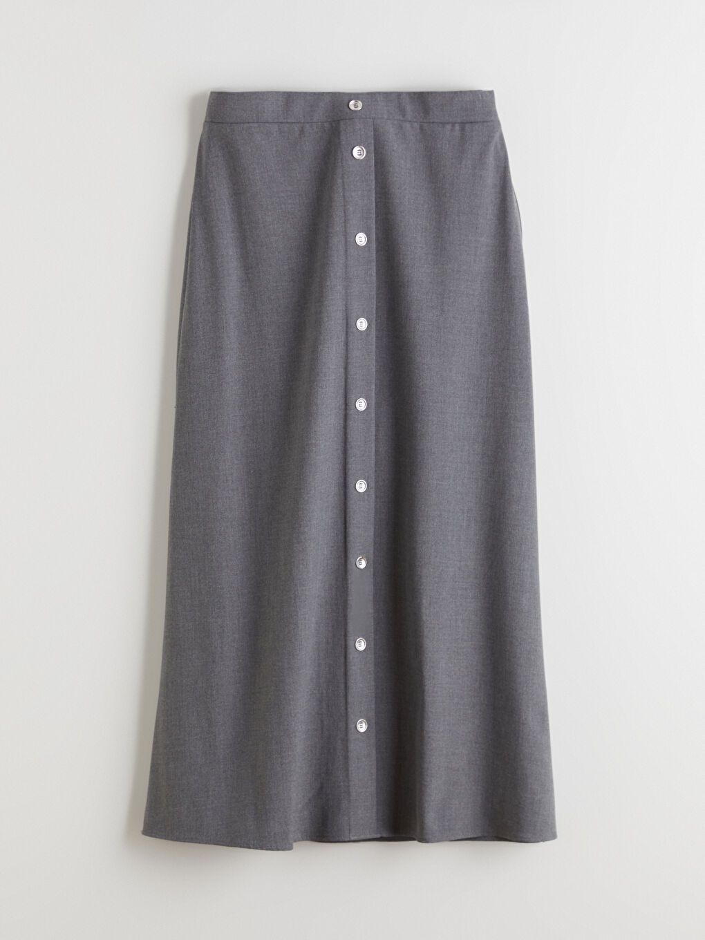 Antrasit Düğme Detaylı A Kesim Etek-4