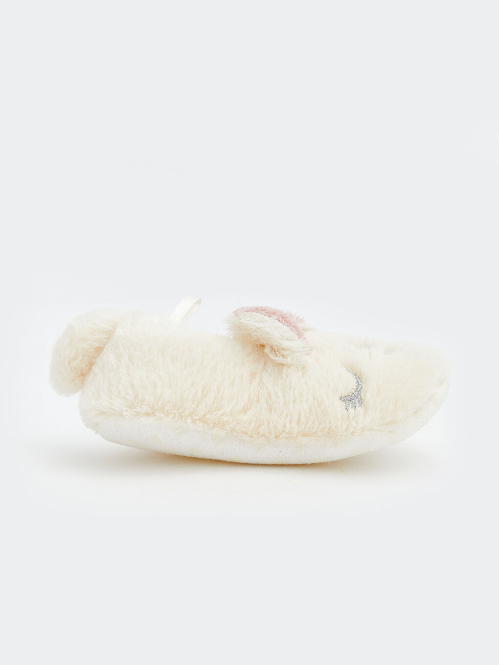 Ekru Tavşan Figürlü Pelüş Kız Bebek Panduf-1