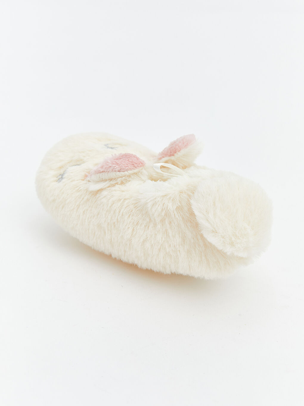 Ekru Tavşan Figürlü Pelüş Kız Bebek Panduf-4
