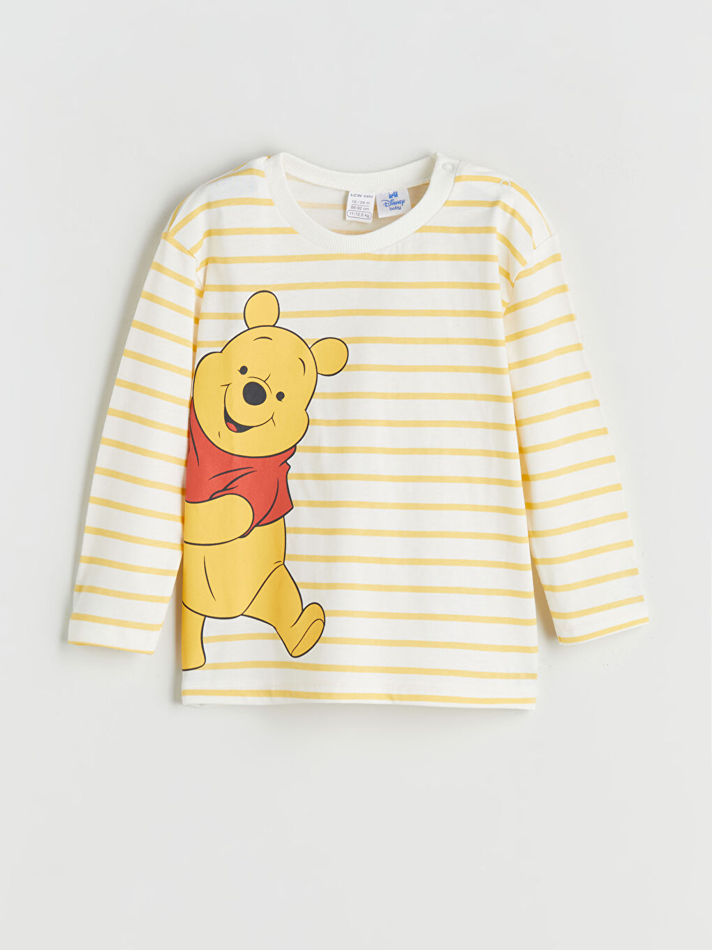 Ekru Winnie the Pooh Baskılı Erkek Bebek Tişört