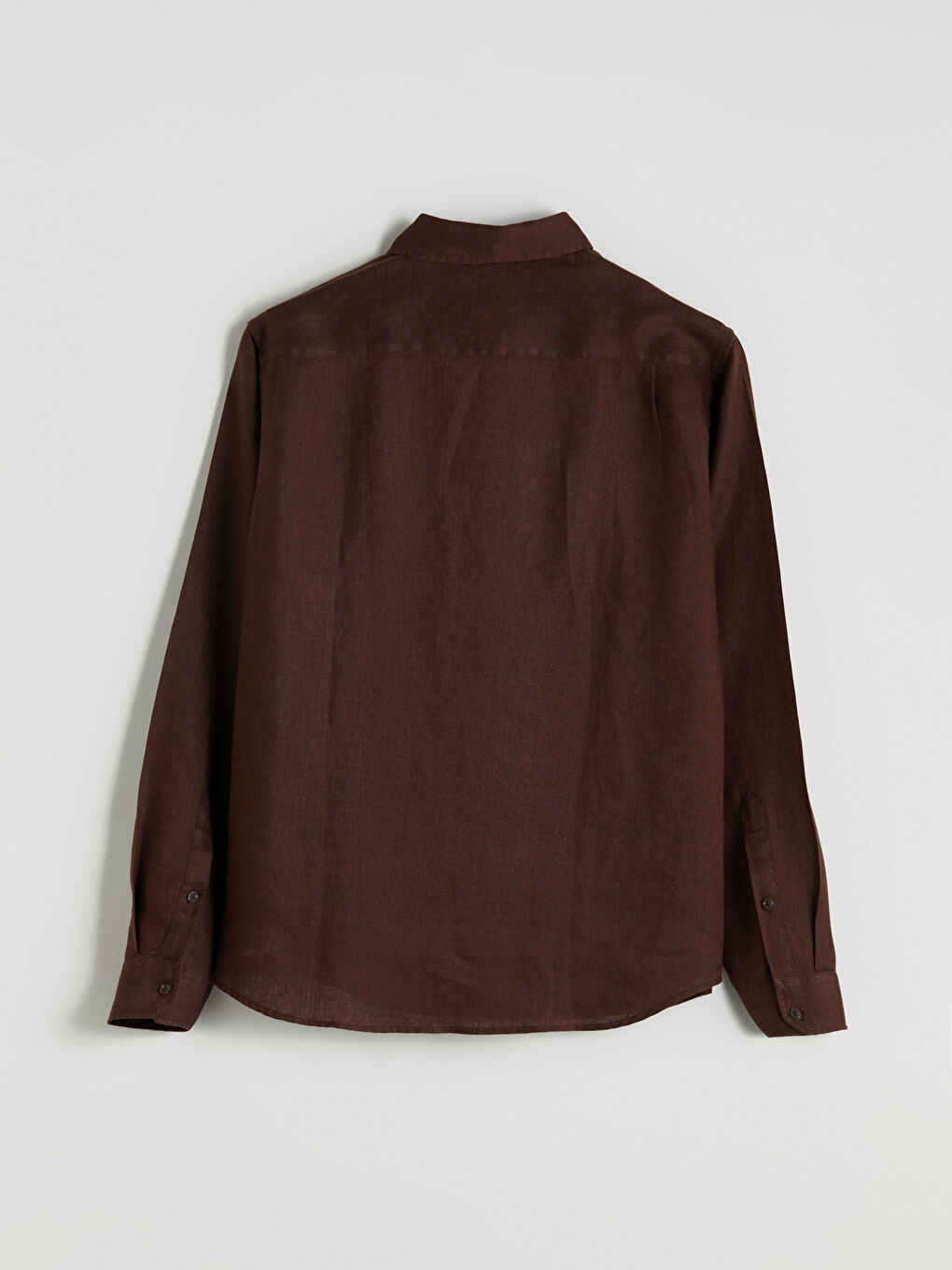 Regular Fit Long Sleeve Linen Men's Shirt-5