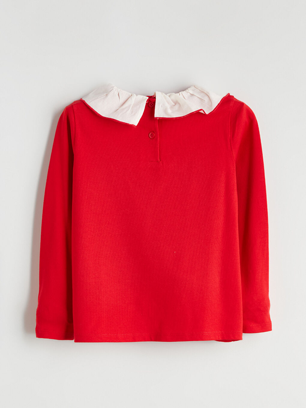 Kırmızı Bebe Yaka Fiyonk Detaylı Kız Çocuk Bluz-1