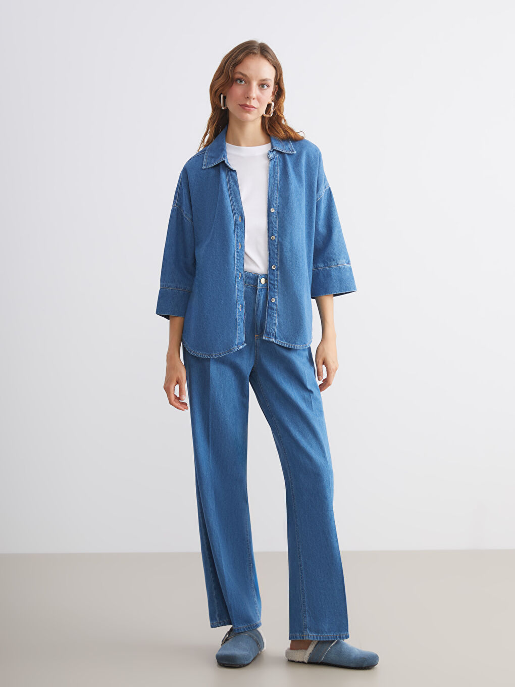 LCW Vision Loose Fit Women's Denim Shirt -W5J497Z8-507