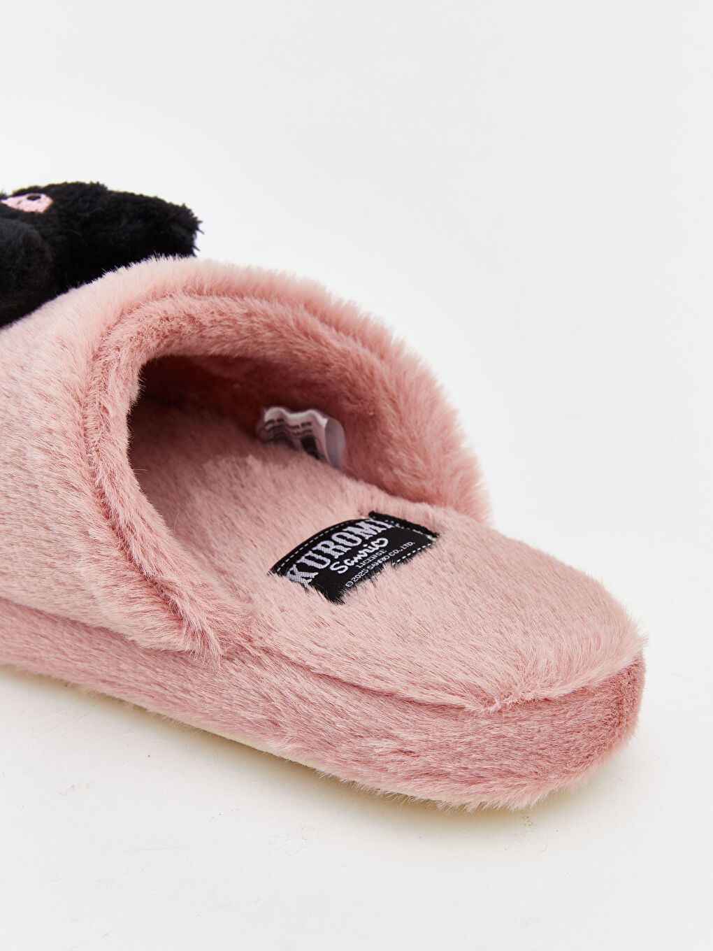 Pembe Kuromi Baskılı Kız Çocuk Pelüş Ev Terliği-4