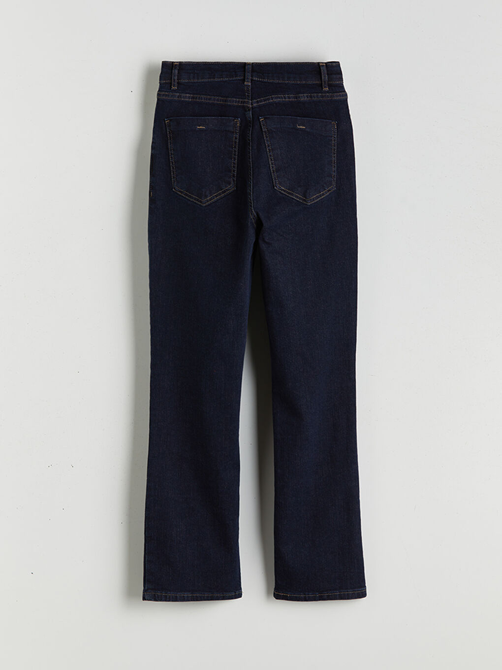 İndigo Crop Flare Kadın Jean Pantolon-4