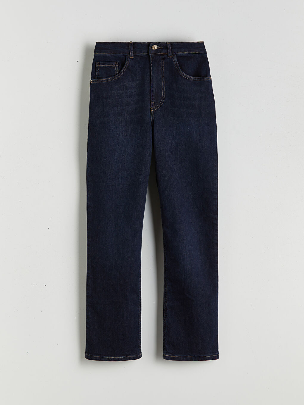 İndigo Crop Flare Kadın Jean Pantolon-5