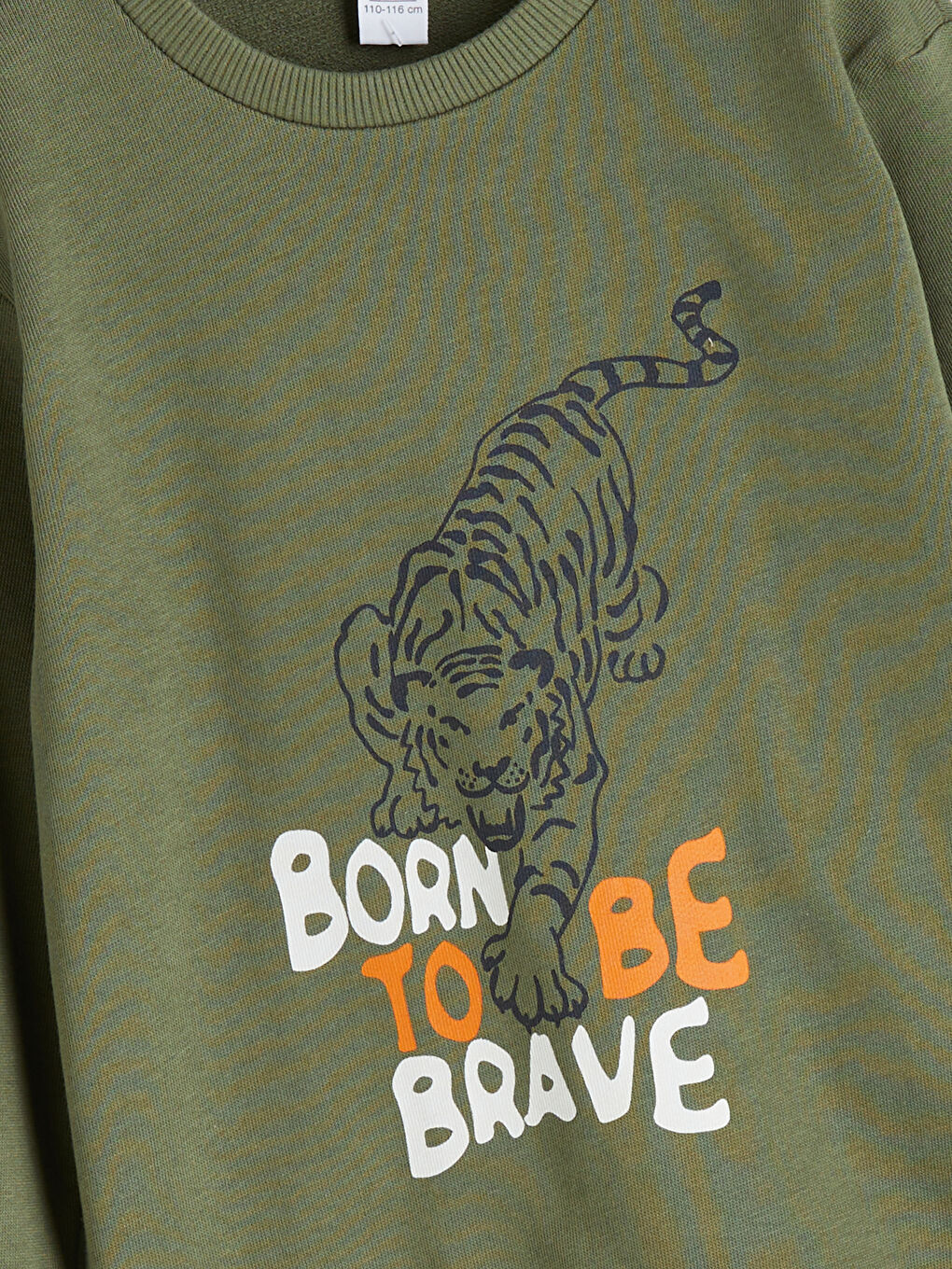 Haki Bisiklet Yaka Erkek Çocuk Sweatshirt-1