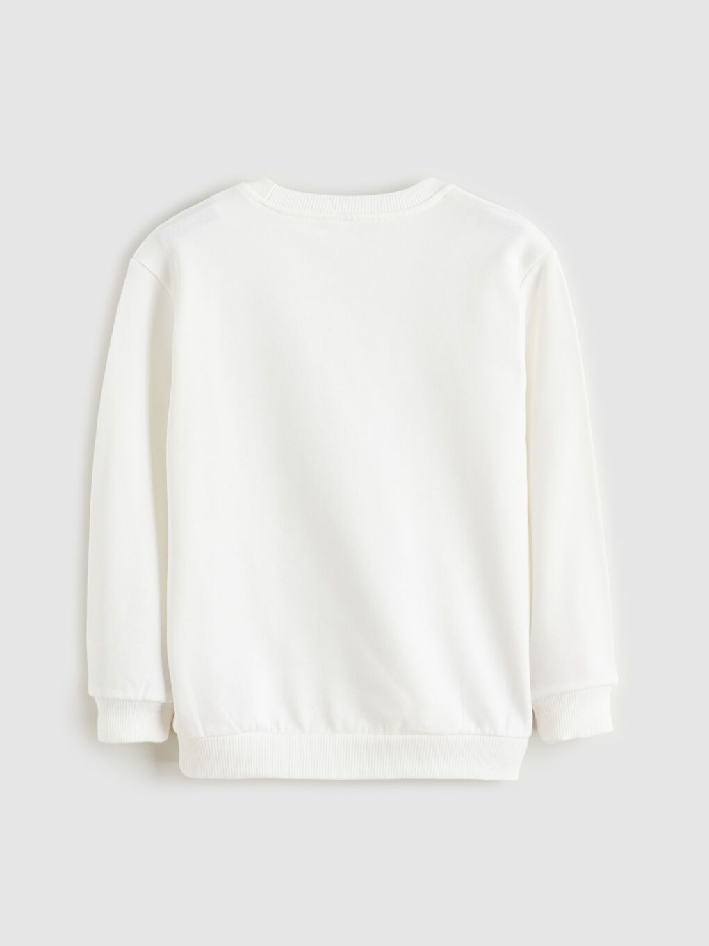 Ekru Bisiklet Yaka Baskılı Erkek Çocuk Sweatshirt-1