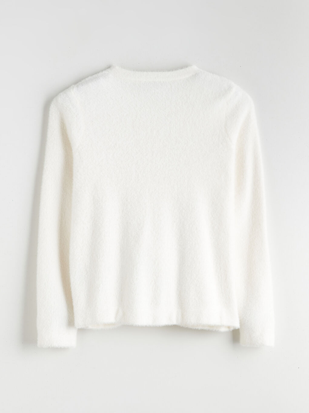 Ekru Bisiklet Yaka Taşlı Kadın Triko Hırka-5