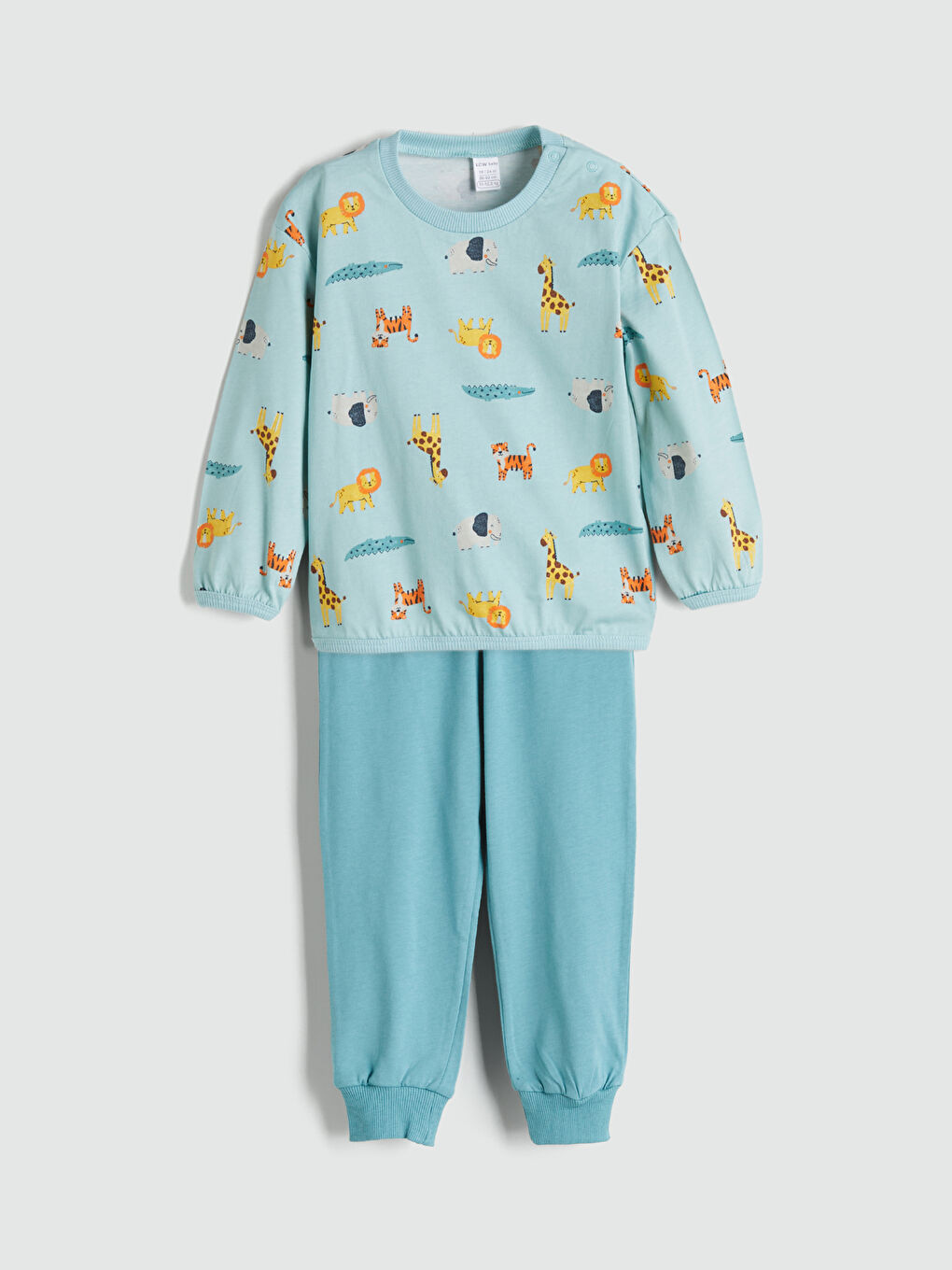 Mavi Bisiklet Yaka Erkek Bebek Sweatshirt ve Eşofman Alt 2'li